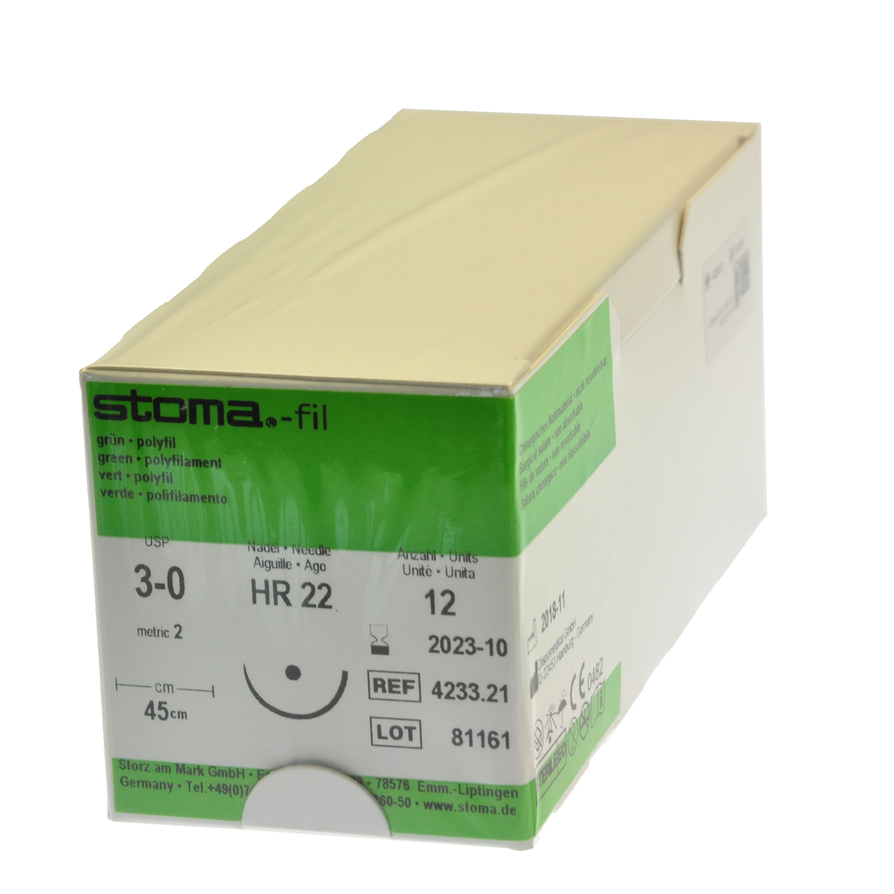 Fil HR 22, 3-0, 45 cm, 1 douzaine