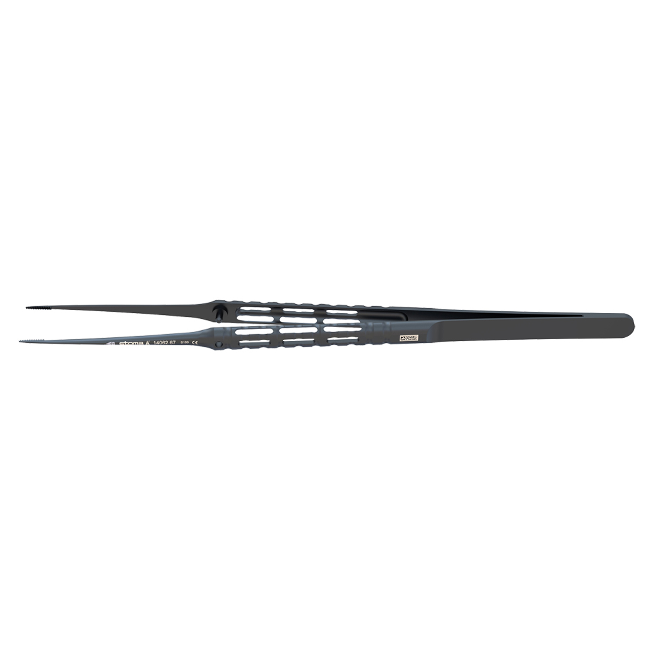 Micro-pince, Cooley, atraumatique, 0,6 mm, droite, 17,5 cm, hy-light® dark line