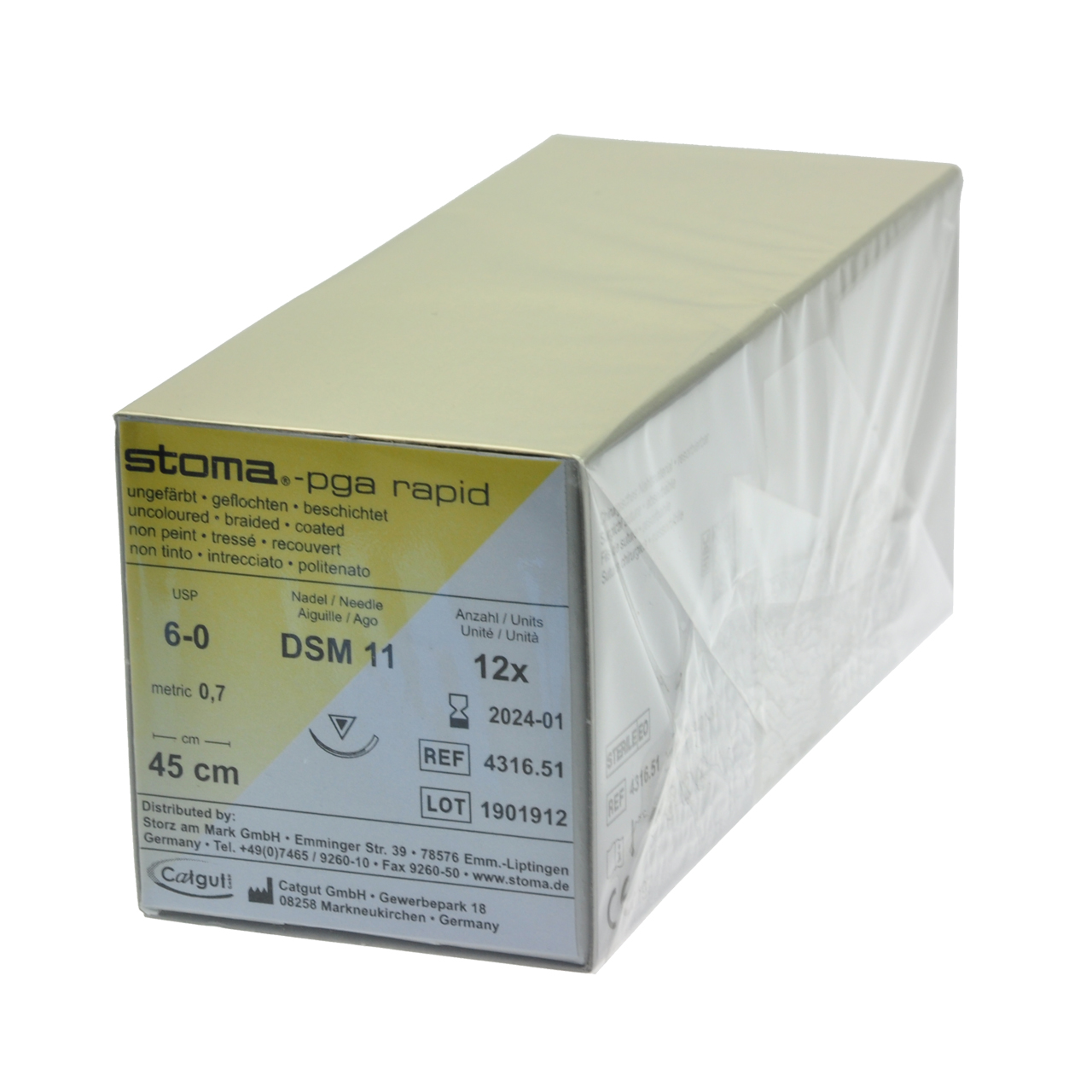 PGA rapid DSM 11, 6-0, 45 cm, 1 douzaine