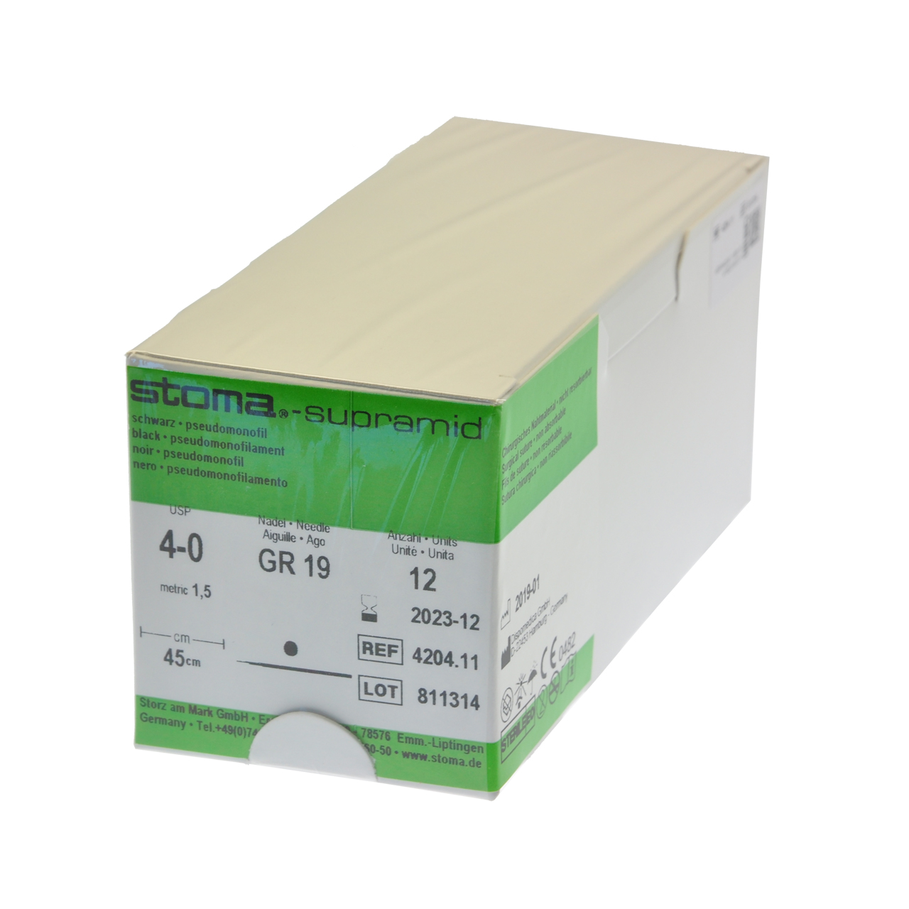 Supramid GR 19, 4-0, 45 cm, 1 douzaine