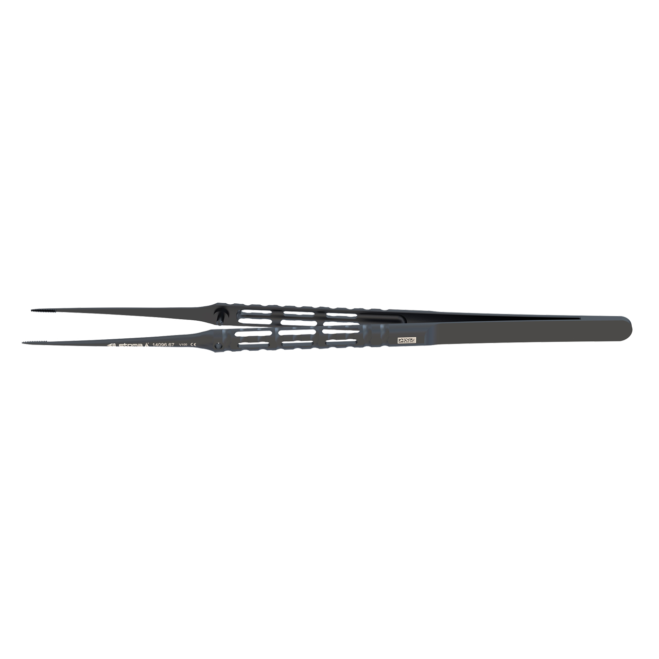Pince, Cooley, atraumatique, 0,8 mm, droite, 17,5 cm, hy-light® dark line