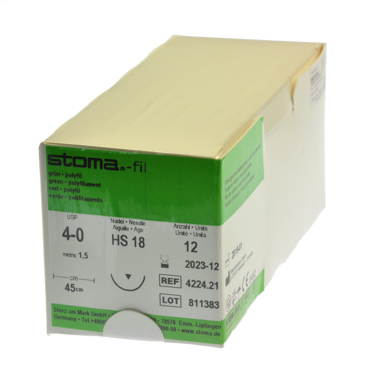 Fil HS 18, 4-0, 45 cm, 1 douzaine