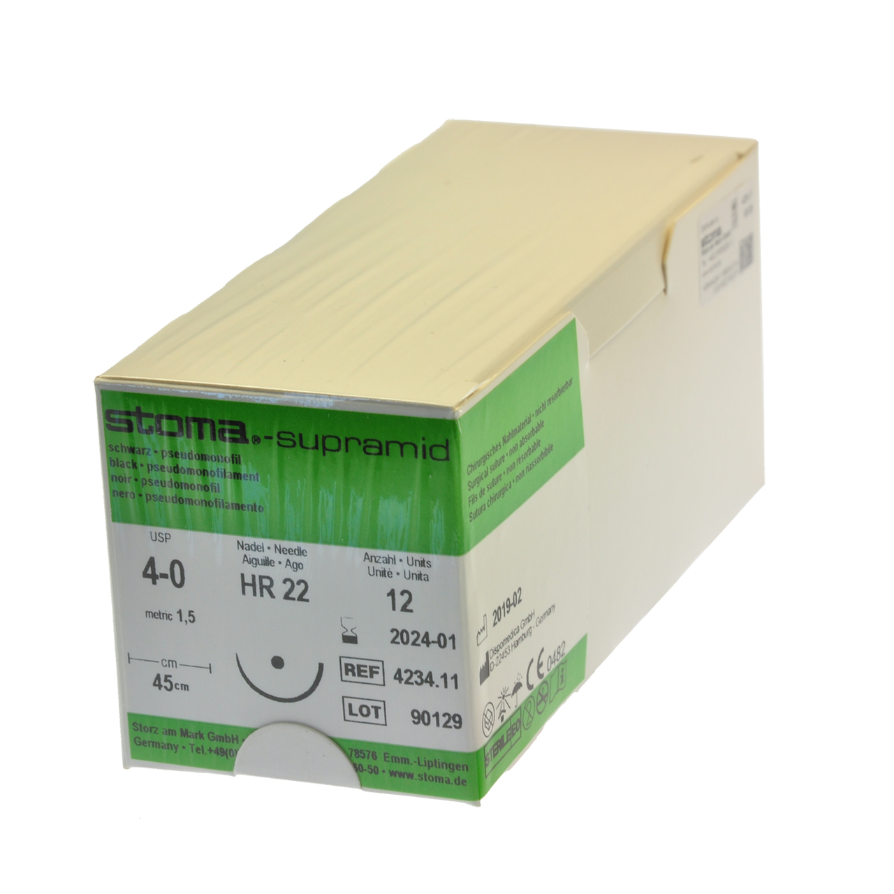 Supramid HR 22, 4-0, 45 cm, 1 douzaine