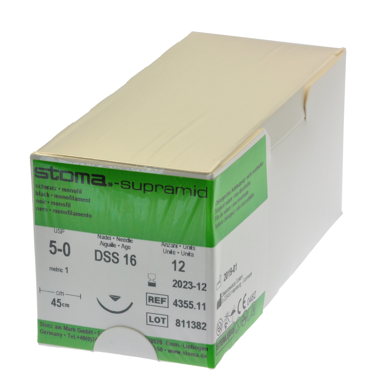Supramid DSS 16, 5-0, 45 cm, 1 douzaine