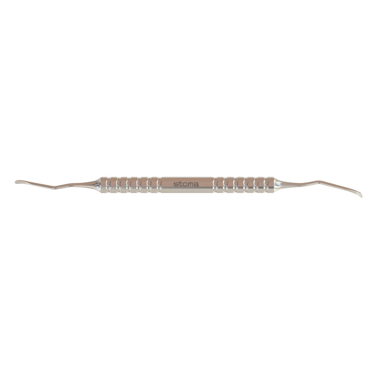 Curette à os, dentés, angulés, Lucas, 2,5 mm, double