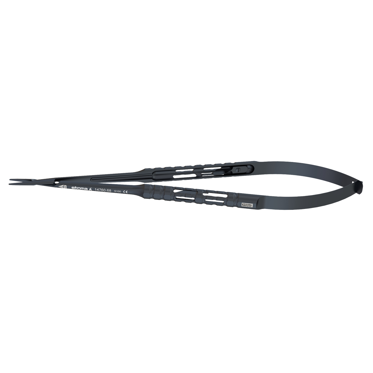 Micro-porte-aiguille, Zucchelli, diamanté, 0,6 mm, droit, 18 cm, hy-light® dark line