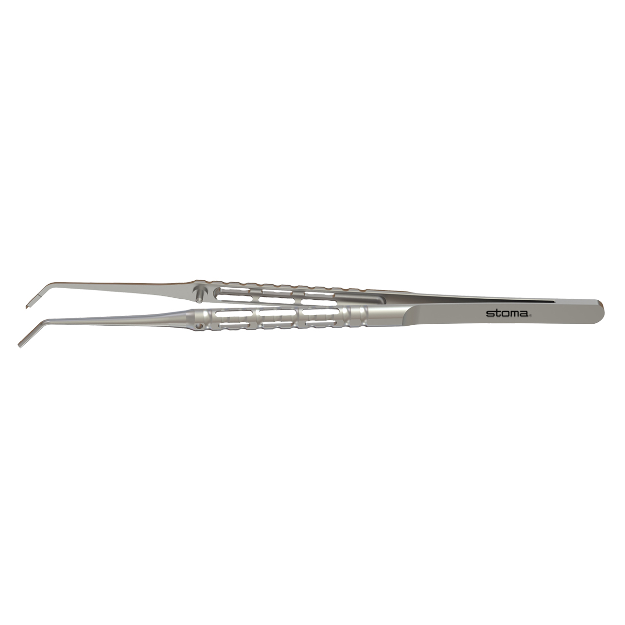 Micro-pince, chirurgical, 1:2 dents, 0,8 mm, courbé, 17,5 cm, hy-light®