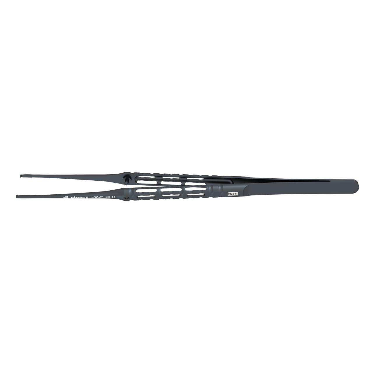 Micro-pince, chirurgicale, 1:2 dents, 0,6 mm, droite, 17,5 cm, hy-light® dark line