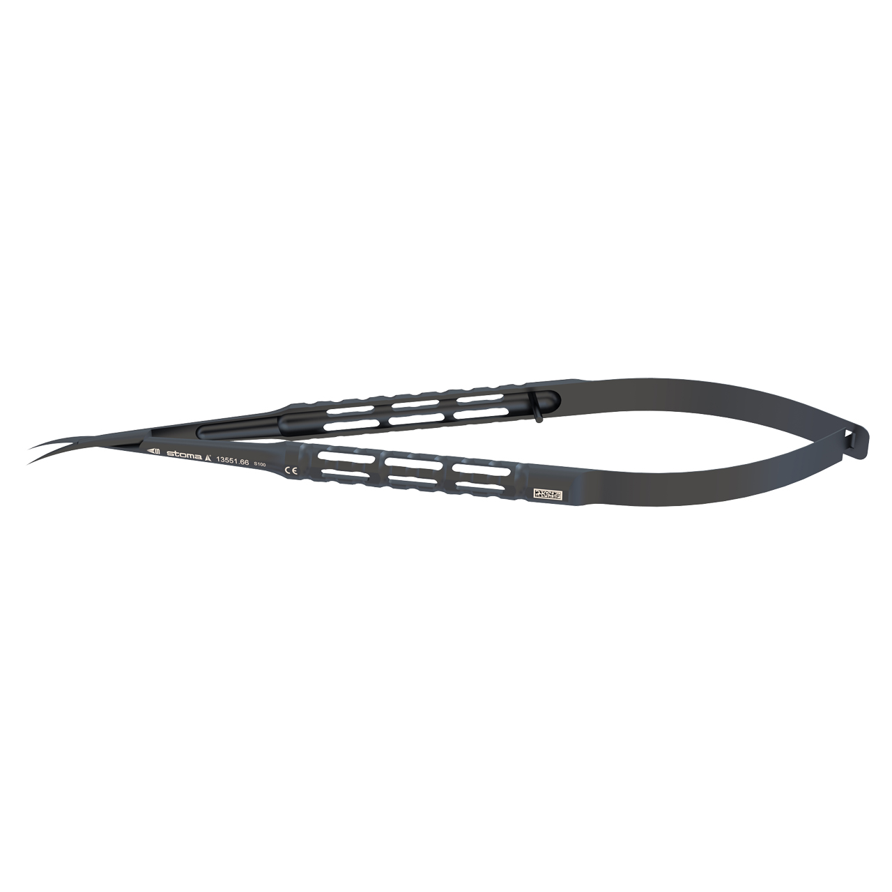Micro-ciseaux, Gomel, dentés, courbés, 16 cm, hy-light® dark line
